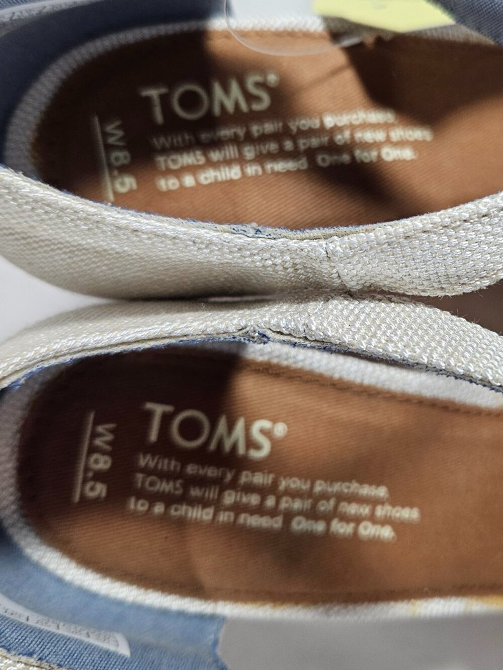 Toms Sienna Cork Wedge Heels Sandals Women's Size 8.5 Natural Yarn Dye Tan - Picture 5 of 9